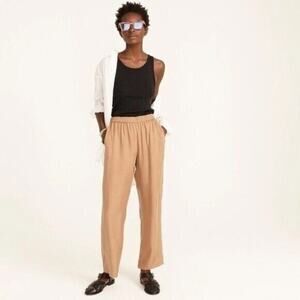 J.Crew Brown Cupro Pull-On Trouser Size 16